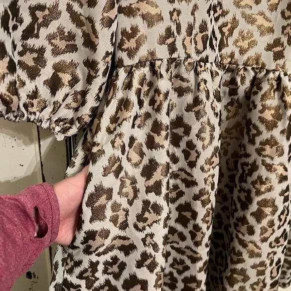 SOLD.  NWT Lilly Pulitzer Calyssa Dress Gold Metallic Leopard Jacquard | 12 - Picture 9 of 12